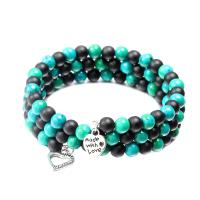 Gemstone Bracelet, with Zinc Alloy, Heart & for woman, 6mm Approx 20 Inch 