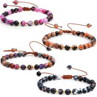 Gemstone Bracelets, with Cotton Cord, adjustable & for woman, 6mm Approx 7 Inch 