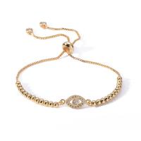 Cubic Zirconia Micro Pave Brass Bracelet, gold color plated, Unisex & box chain & micro pave cubic zirconia Approx 7.88 Inch 