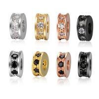 Cubic Zirconia Micro Pave Brass Beads, plated, micro pave cubic zirconia Approx 3mm 