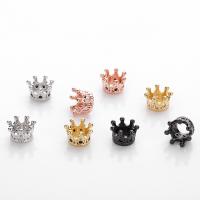 Zircon pavent laiton European Perle, couronne, Placage, pavé de micro zircon, plus de couleurs à choisir Environ 5mm Vendu par lot