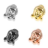 Cubic Zirconia Micro Pave Brass Beads, Buddha, plated, micro pave cubic zirconia Approx 1mm 