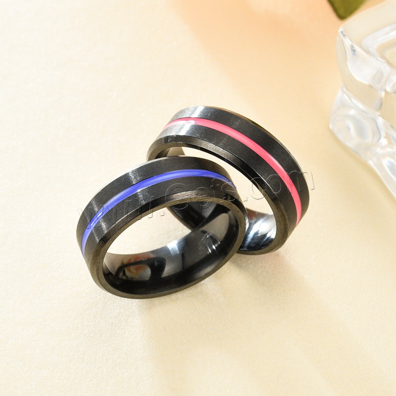 Esmalte de acero inoxidable anillo de dedo, con esmalte, chapado, Joyería & unisexo & diverso tamaño para la opción, más colores para la opción, Vendido por UD