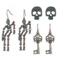 Zinc Alloy Earring Set, Stud Earring & earring, plated, vintage & three pieces & for woman   