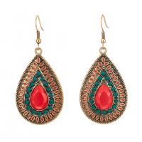 Zinc Alloy Drop Earring, with Acrylic, Teardrop, gold color plated, Bohemian style & for woman 