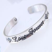 Zinc Alloy Cuff Bangle, plated, Unisex & with letter pattern nickel, lead & cadmium free Approx 7.5 Inch 