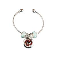 Stainless Steel Aromatherapy Bangle, with Lampwork, Unisex & adjustable, original color, 20mm, Inner Approx 60mm 