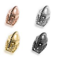 Cubic Zirconia Micro Pave Brass Beads, Helmet, plated, micro pave cubic zirconia & hollow Approx 2mm 