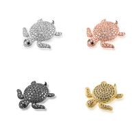 Animal Brass Beads, Turtle, plated, micro pave cubic zirconia Approx 1mm 
