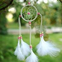 Fashion Dream Catcher, ABS Plastic, with Velveteen & Feather, handmade 