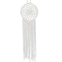 Fashion Dream Catcher, Cotton Thread, handmade, for home and office, white, 18cm 