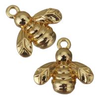 Латунные Подвески в форме животного, Латунь, Пчела, плакирован золотом, ювелирные изделия моды отверстие:Приблизительно 0.5mm, продается PC