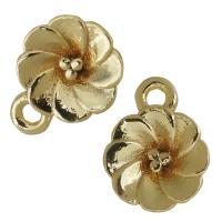Латунь цветок кулоны, Форма цветка, плакирован золотом, ювелирные изделия моды отверстие:Приблизительно 1.5mm, продается PC