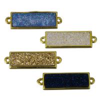 Conector de encanto de latón, metal, con resina, chapado en color dorado, 1/1 aro, más colores para la opción, 26x8x5mm, agujero:aproximado 1.5mm, Vendido por UD