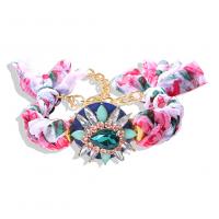 Cloth Bracelet, with 105 extender chain, Teardrop, knit, adjustable & for woman & with rhinestone mm 