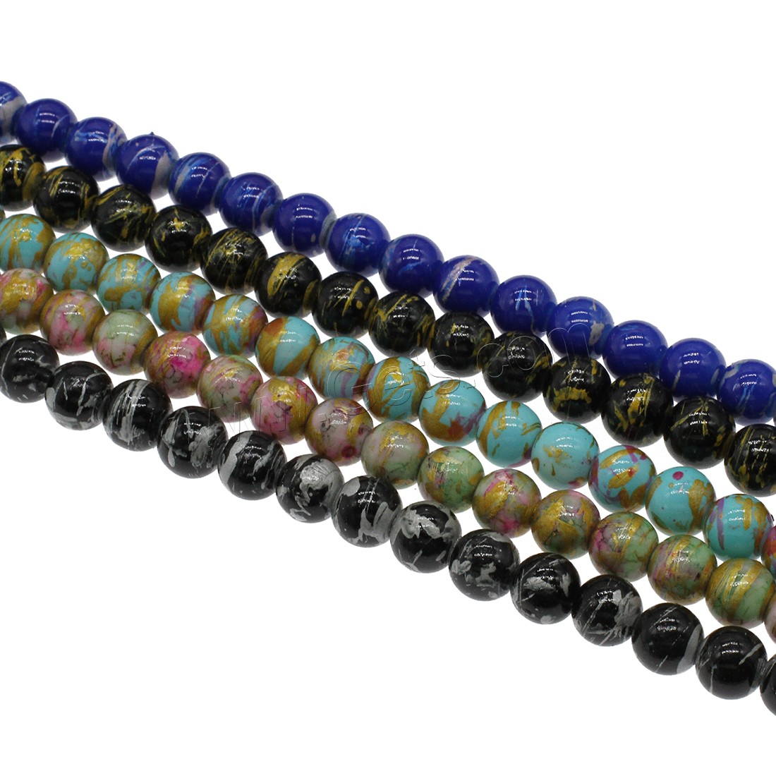 Glass Beads Beads, Round, different size for choice, more colors for choice, Hole:Approx 1mm, Sold By Strand