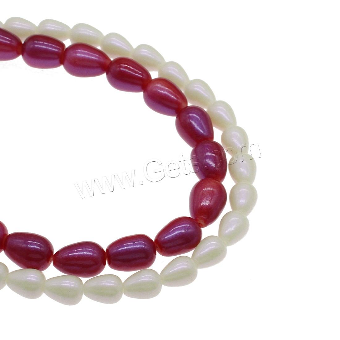 Glasperlen Perle, verschiedene Größen vorhanden, keine, Bohrung:ca. 1mm, verkauft von Strang