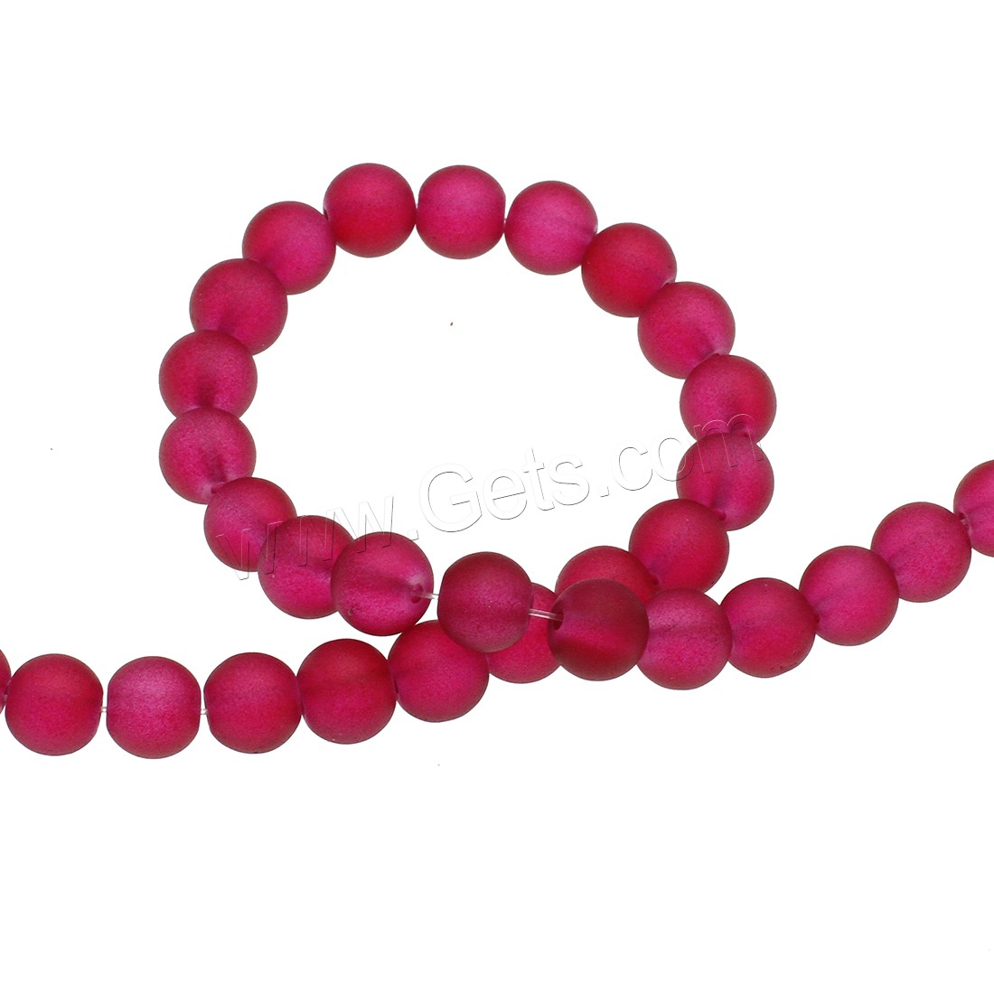 Glasperlen Perle, rund, verschiedene Größen vorhanden & satiniert, keine, verkauft von Strang