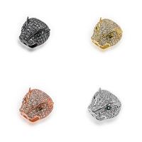 Cubic Zirconia Micro Pave Brass Beads, Leopard, plated, micro pave cubic zirconia Approx 2mm 