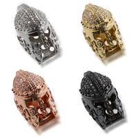 Cubic Zirconia Micro Pave Brass Beads, Helmet, plated, micro pave cubic zirconia Approx 1mm 