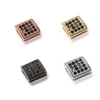Perles zircon Micro Pave cubes, laiton, cadre, Placage, pavé de micro zircon, plus de couleurs à choisir Environ 2mm Vendu par lot