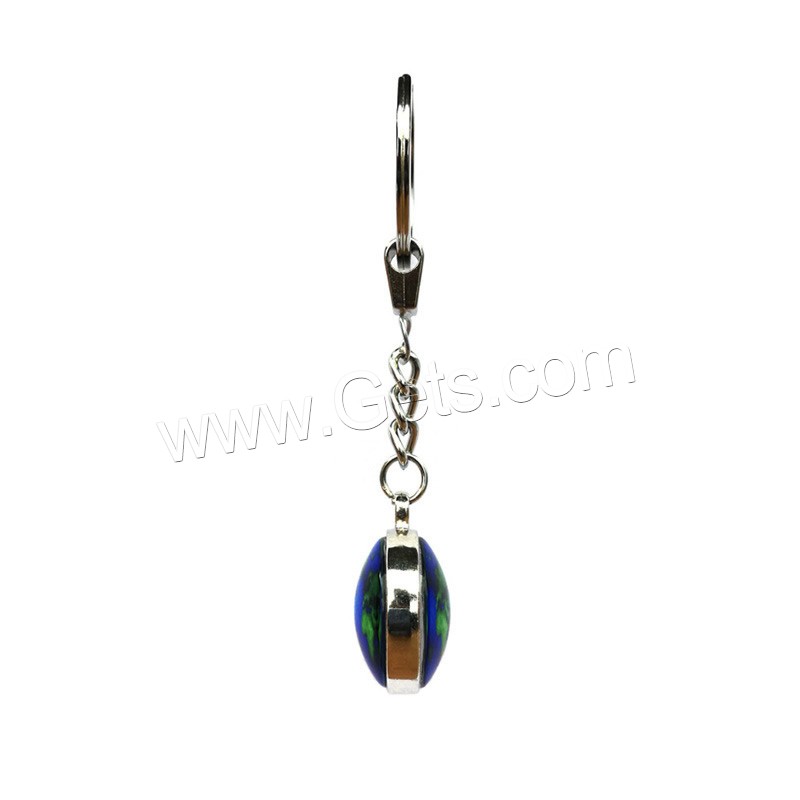 Fashion Time Gem Keychain Key Ring, Glass, polished, time gem jewelry & Unisex & different size for choice & different styles for choice, 30mm, Length:Approx 3.9 Inch, Sold By Strand