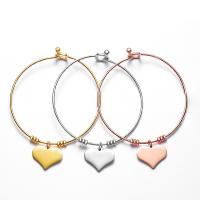 Stainless Steel Bangle, Heart, fashion jewelry & for woman 7.5cm 
