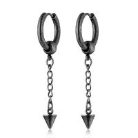 Titanium Steel Huggie Hoop Drop Earring, fashion jewelry & Unisex 50mm 