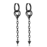 Titanium Steel Huggie Hoop Drop Earring, fashion jewelry & for woman 7mm 