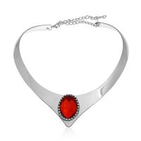Zinc Alloy Collar Necklace, plated, fashion jewelry & for woman & with rhinestone 