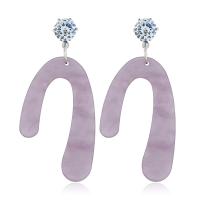 Acrylic Drop Earring, plated, fashion jewelry & for woman & with rhinestone 