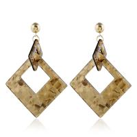 Acrylic Drop Earring, Rhombus, plated, fashion jewelry & for woman 
