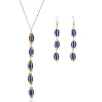 Rhinestone Zinc Alloy Jewelry Set, earring & necklace, brass earring hook, plated, 2 pieces & for woman & enamel & with rhinestone 