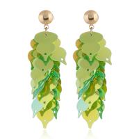 Resin Drop Earring, with Sequins, plated, fashion jewelry & for woman 