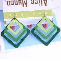 Wood Drop Earring, with Zinc Alloy, plated, for woman 100*80mm 