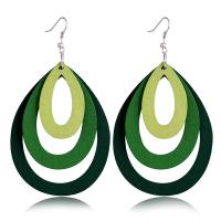Wood Drop Earring, with Zinc Alloy, plated, fashion jewelry & for woman 70*60mm 