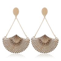 Wood Drop Earring, with Zinc Alloy, plated, for woman 
