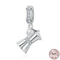 Cubic Zirconia Micro Pave Sterling Silver Pendant, 925 Sterling Silver, platinum plated, DIY & micro pave cubic zirconia 
