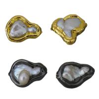 metal Abalorio, con Perlas cultivadas de agua dulce, chapado, más colores para la opción, 20-24x16-23x7-12mm, agujero:aproximado 1mm, Vendido por UD