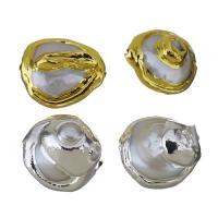metal Abalorio, con Perlas cultivadas de agua dulce, chapado, más colores para la opción, 22-25x19-21x12-15mm, agujero:aproximado 1mm, Vendido por UD