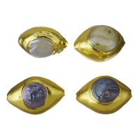 metal Abalorio, con Nácar & Perlas cultivadas de agua dulce, chapado en color dorado, diferentes materiales para la opción, 21-23x14-16x12-15mm, agujero:aproximado 1.5mm, Vendido por UD