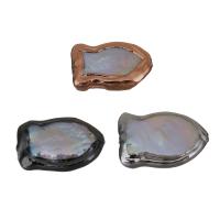 metal Abalorio, con Perlas cultivadas de agua dulce, chapado, más colores para la opción, 20-23x12-14x3.5-5mm, agujero:aproximado 1mm, Vendido por UD