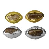 Weinlese Messing Perlen, mit Muschel, plattiert, keine, 26-29x20-23x11-15mm, Bohrung:ca. 2mm, verkauft von PC