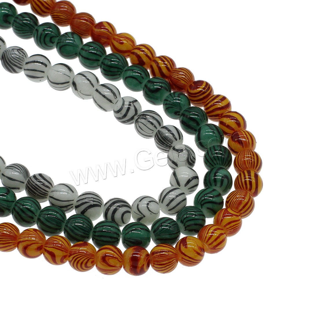 Glasperlen Perle, rund, verschiedene Größen vorhanden, keine, Bohrung:ca. 1mm, verkauft von Strang
