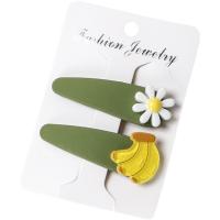 Zinc Alloy Hair Clip, with Polypropylene(PP), handmade, Korean style & for children 