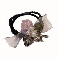 Ponytail Holder, Zinc Alloy, with ABS Plastic Pearl, handmade, Korean style & for woman 100mm 