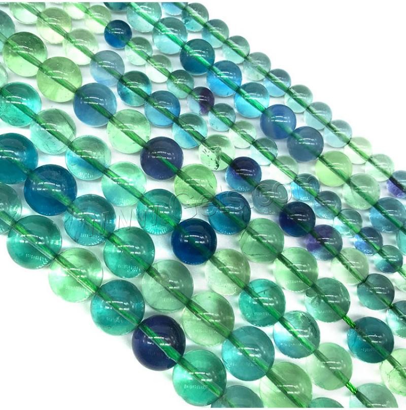 grüner Fluorit Perle, rund, poliert, verschiedene Größen vorhanden, Bohrung:ca. 1mm, verkauft von Strang