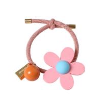 Ponytail Holder, leather cord, with Wood & Acrylic, handmade, Korean style & for woman 15mm,45mm,50mm 