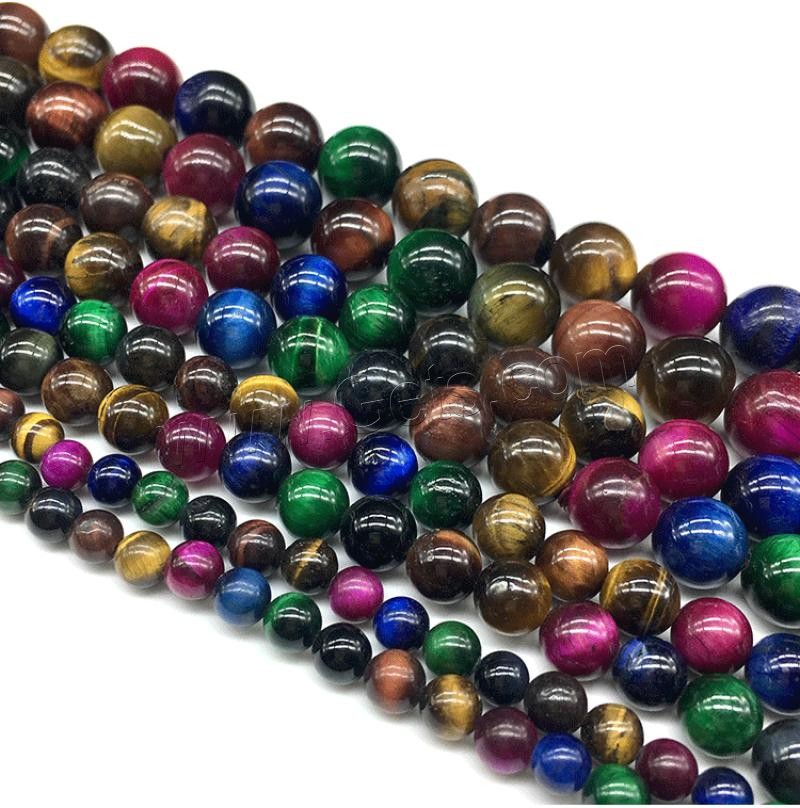 Tiger Eye Beads, Round, polished, different size for choice, multi-colored, Hole:Approx 1mm, Sold By Strand