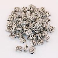 Zinc Alloy Jewelry Beads, Square, antique silver color plated Approx 2.5mm  